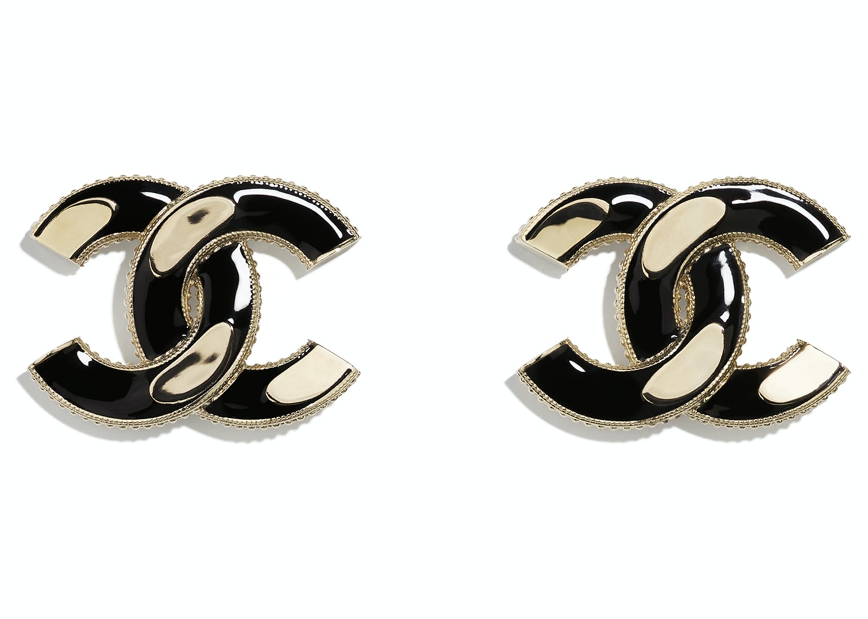 Chanel Large Black and Silver Drop Earrings  Pumpz  Company